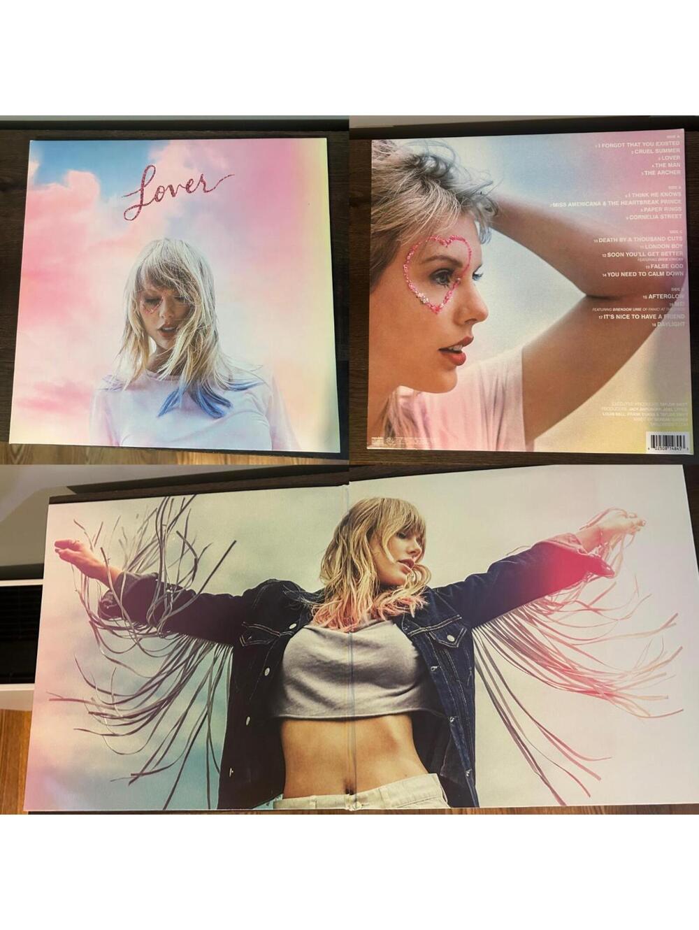 Taylor Swift Lover 2019 2 PINK AND BLUE double-sided vinyl records2 double-sided